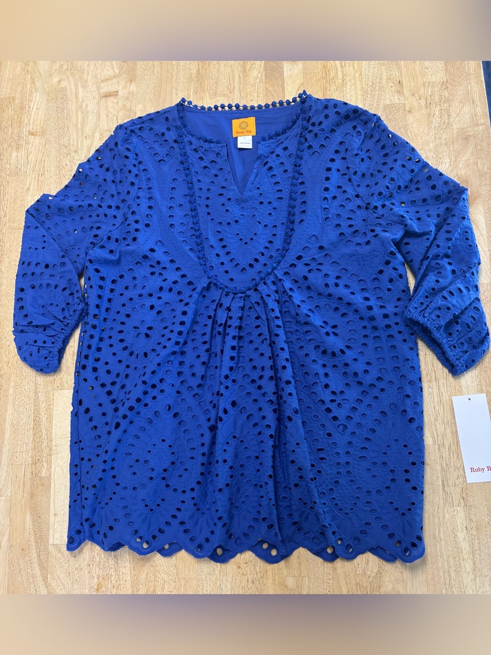 Ruby Rd. Royal Blue Eyelet Tunic Top